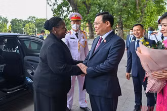 Chủ tịch Quốc hội Vương Đình Huệ đón, hội đàm với Chủ tịch Quốc hội Cộng hòa Mozambique