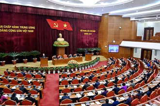 Hội nghị lần thứ 5 Ban Chấp hành Trung ương Ðảng Cộng sản Việt Nam khóa XIII, tháng 5/2022. (Ảnh: Ðăng Khoa)