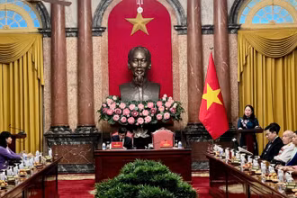 Quang cảnh buổi tiếp.