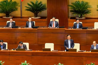 Bộ trưởng Nông nghiệp và Phát triển nông thôn Lê Minh Hoan trả lời chất vấn của đại biểu Quốc hội. (Ảnh: LINH NGUYÊN)