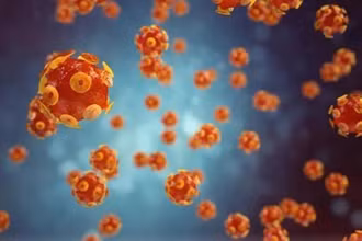 Hình ảnh mô phỏng virus gây bệnh viêm gan. (Ảnh: Getty Images/TTXVN)