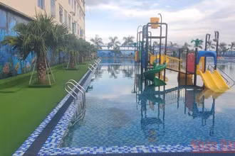 Bể bơi tại tại Khu liên hợp thể thao Đại Thành Long (thị trấn Vũ Thư, tỉnh Thái Bình), nơi cháu bé đến bơi và sau đó tử vong.
