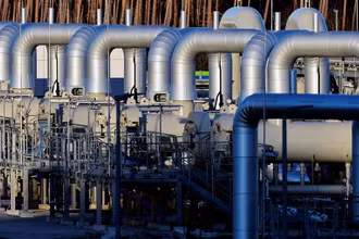 Hệ thống đường ống dẫn khí đốt Nord Stream 2 ở Lubmin, Đức. (Ảnh: Reuters)