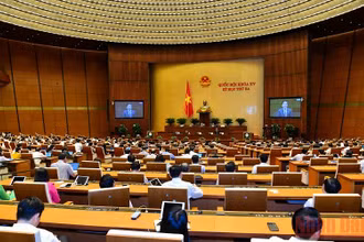 Quang cảnh phiên họp Quốc hội tại Hội trường Diên Hồng, ngày 6/6. (Ảnh: THỦY NGUYÊN)
