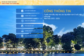 Ảnh chụp giao diện cổng tuyển sinh trực tuyến của TP Hà Nội
