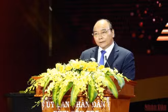 Chủ tịch nước Nguyễn Xuân Phúc phát biểu tại Lễ kỷ niệm.