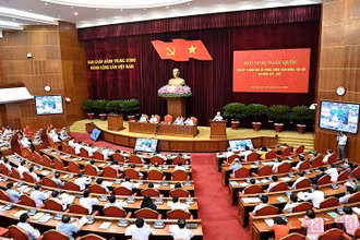 Quang cảnh Hội nghị toàn quốc tổng kết 10 năm công tác phòng, chống tham nhũng, tiêu cực. Ảnh: ĐĂNG KHOA