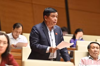 Bộ trưởng Kế hoạch và Đầu tư Nguyễn Chí Dũng giải trình, làm rõ một số ý kiến của đại biểu Quốc hội chiều 2/6. (Ảnh: LINH NGUYÊN)