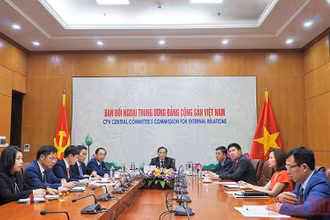 Trưởng Ban Đối ngoại Trung ương Lê Hoài Trung hội đàm với Phó Chủ tịch Đảng Cộng sản Nhật Bản Ogata Yasuo.