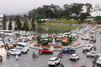 Trung tâm thành phố Đà Lạt dịp lễ 30/4 vừa qua.