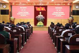 Toàn cảnh lễ khai trương phần mềm Sổ tay đảng viên điện tử.