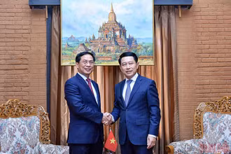 Bộ trưởng Ngoại giao Bùi Thanh Sơn gặp Phó Thủ tướng, Bộ trưởng Ngoại giao Lào. 