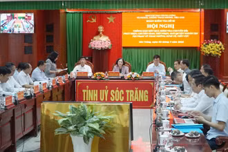 Đoàn kiểm tra số 2 của Ban Chỉ đạo Trung ương về phòng, chống tham nhũng, tiêu cực làm việc tại Sóc Trăng.