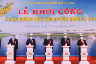 Ấn nút khởi công xây dựng đường nối từ ĐT.609C đến Quốc lộ 14B.