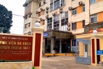  Bệnh viện đa khoa huyện Thạch Thất, nơi tiếp nhận bé A. và phát hiện có hình ảnh nhiều vật lạ giống như đinh ghim trong sọ não.