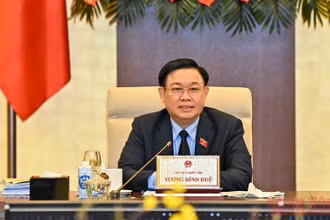 Chủ tịch Quốc hội Vương Đình Huệ phát biểu ý kiến tại phiên họp. (Ảnh: Duy Linh)