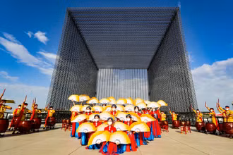 Trình diễn nghệ thuật truyền thống Việt Nam tại Dubai EXPO 2020. (Ảnh: NAM NGUYỄN)