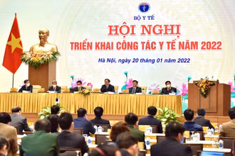 Hội nghị triển khai công tác y tế năm 2022. (Ảnh: TRẦN HẢI)
