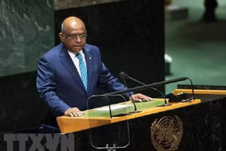 Chủ tịch Đại hội đồng Liên hợp quốc Abdulla Shahid. (Ảnh: THX/TTXVN)