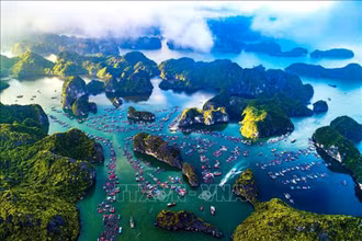 Quần đảo Cát Bà nhìn từ trên cao. (Ảnh minh họa)