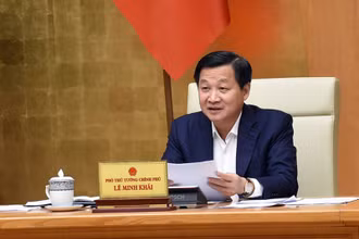 Phó Thủ tướng Lê Minh Khái phát biểu ý kiến tại cuộc họp. (Ảnh: VGP)