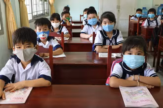 Giờ học của học sinh Trường tiểu học Bến Tre, thành phố Bến Tre, tỉnh Bến Tre.