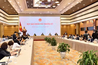 Quang cảnh buổi họp báo. (Ảnh: VGP)