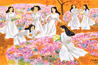 Vườn xuân. Tranh | LÊ ANH VÂN