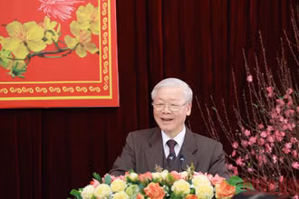 Tổng Bí thư Nguyễn Phú Trọng phát biểu tại buổi làm việc với cán bộ chủ chốt tỉnh Bắc Ninh.