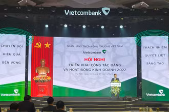 Chủ tịch HĐQT Vietcombank Phạm Quang Dũng phát biểu tại Hội nghị.