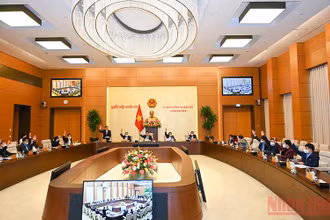 Toàn cảnh Phiên họp thứ 6 của Ủy ban Thường vụ Quốc hội Khóa XV. (Ảnh: Duy Linh)