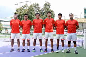 Trong năm 2021, đội tuyển Davis Cup Việt Nam đã thi đấu thành công, thăng hạng lên thi đấu Play-offs Davis Cup nhóm II thế giới năm 2022. (Ảnh: VTF)