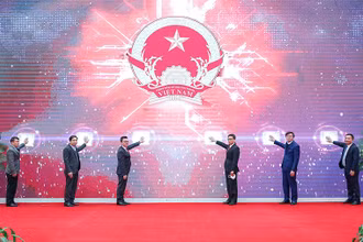 Nghi lễ chính thức khai trương Hệ thống giao diện mới của Cổng thông tin điện tử Chính phủ và Báo điện tử Chính phủ. (Ảnh: NHẬT BẮC/VGP)