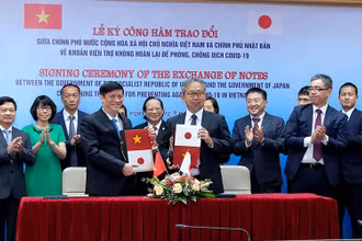 Nhật Bản viện trợ Việt Nam hai tỷ yên phòng, chống Covid-19. (Ảnh: TRẦN MINH)