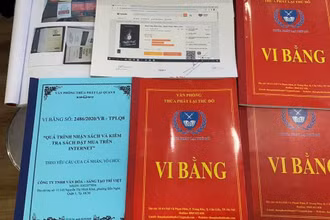 Vi bằng của First News - Trí Việt lập tại Văn phòng Thừa phát lại quận 8, thành phố Hồ Chí Minh về sách giả.