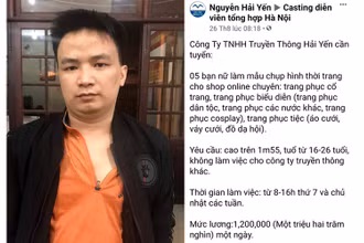 Đối tượng Lê Xuân Mạnh lập tài khoản mạng xã hội lừa tuyển người mẫu.