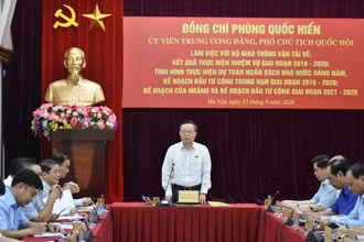 Phó Chủ tịch Quốc hội Phùng Quốc Hiển đã làm việc với lãnh đạo Bộ Giao thông vận tải (GTVT).