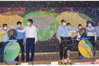 Nghi thức công bố xuất khẩu lô xoài đầu tiên năm 2022 của Đồng Tháp sang thị trường châu Âu.