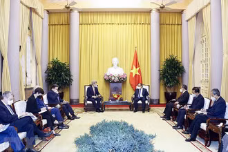 Toàn cảnh buổi tiếp. (Ảnh: TTXVN) 