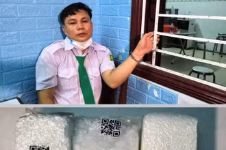 Đối tượng Lê Văn La và tang vật. (Ảnh: Công an cung cấp)