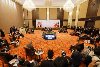 Hội nghị hẹp Bộ trưởng Ngoại giao ASEAN tại Phnom Penh (Ảnh: AKP)