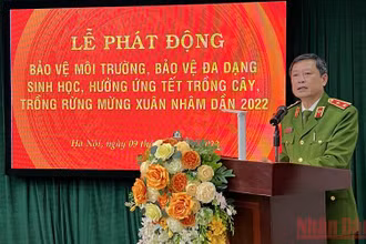 Trung tướng Lê Minh Hùng, Cục trưởng Cục Cảnh sát quản lý trại giam, cơ sở giáo dục bắt buộc, trường giáo dưỡng (C10-Bộ Công an), phát biểu tại Lễ phát động.