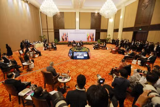 Hội nghị hẹp Bộ trưởng Ngoại giao ASEAN tại Phnom Penh. (Ảnh: AKP)