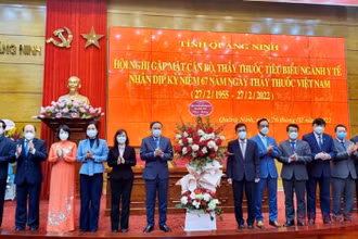 Quảng Ninh đã tổ chức hội nghị gặp mặt cán bộ, thầy thuốc tiêu biểu ngành y tế nhân dịp kỷ niệm 67 năm Ngày thầy thuốc Việt Nam (27/2/1955-27/2/2022).