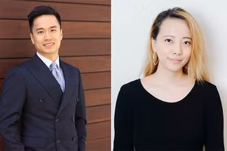 Từ trái qua: Lương Mạnh Cường (Vinson Luong) và Trần Thị Thúy Quỳnh (Caroline Tran).