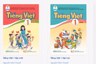 Một trong năm bộ sách giáo khoa lớp 1, môn Tiếng Việt, của chương trình giáo dục phổ thông mới. Ảnh: THUỲ LINH