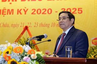 Đồng chí Phạm Minh Chính - Ủy viên Bộ Chính trị, Bí thư Trung ương Đảng, Trưởng Ban Tổ chức Trung ương phát biểu chỉ đạo tại Đại hội.