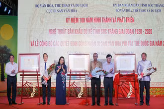 Công bố các quyết định của Bộ trưởng VH-TT-DL công nhận các di sản phi vật thể của tỉnh Sóc Trăng.