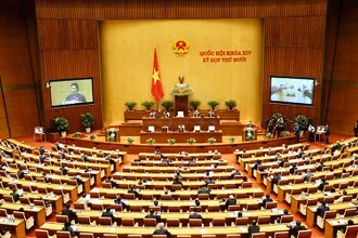 Quang cảnh Phòng họp Diên Hồng tại phiên khai mạc Kỳ họp thứ 10, Quốc hội khóa XIV. Ảnh: QUANG HOÀNG