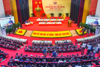 Quang cảnh Lễ khai mạc Đại hội đại biểu Đảng bộ tỉnh Thái Nguyên lần thứ 20, nhiệm kỳ 2020 - 2025. 